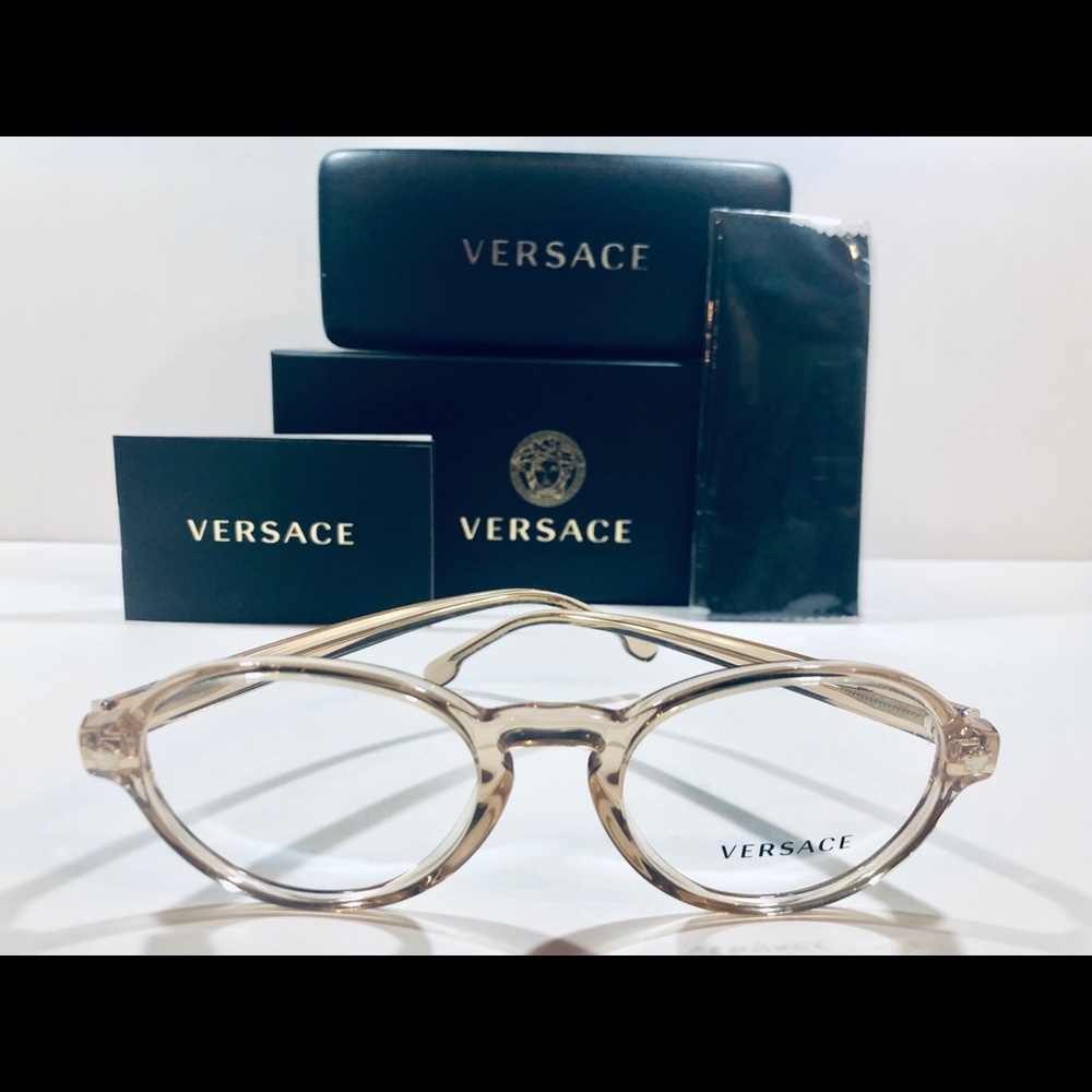 Versace Women's Eyeglasses Transparent Beige New